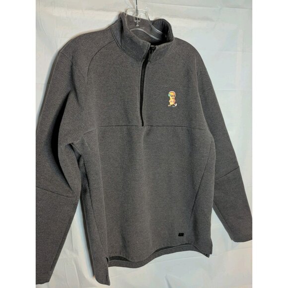 Ogio Men's Gray Pullover Sweatshirt Logo 1/4 Metal Zip Sz L Hot Pocket Mascot - Picture 2 of 14